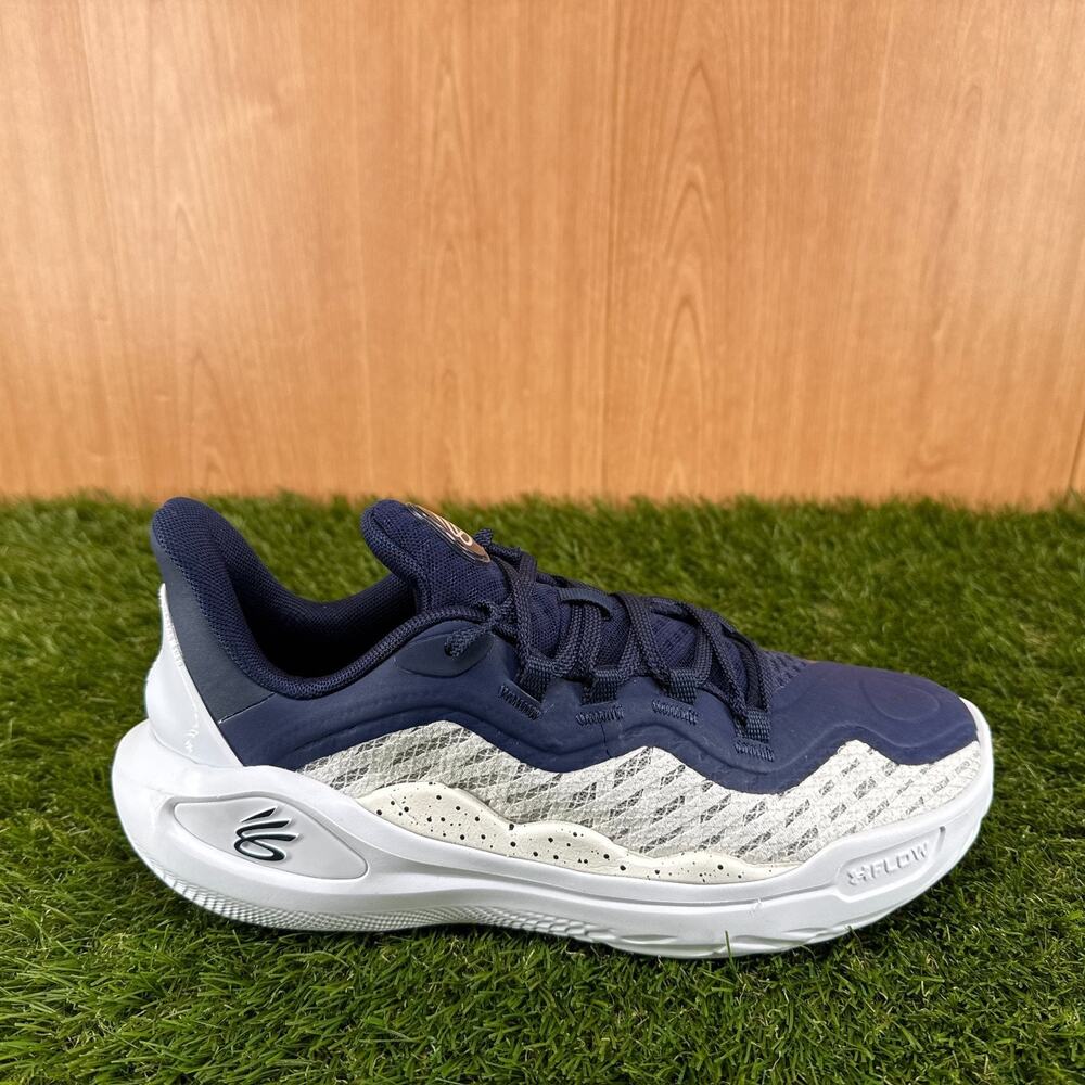 Under Armour Curry 11 TB White Midnight Navy Basketball 3027637-102 Men's Sz 7.5 - Picture 2 of 7